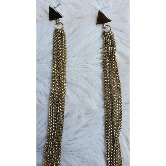 Gold chain dangle earrings - Picture 15 of 15